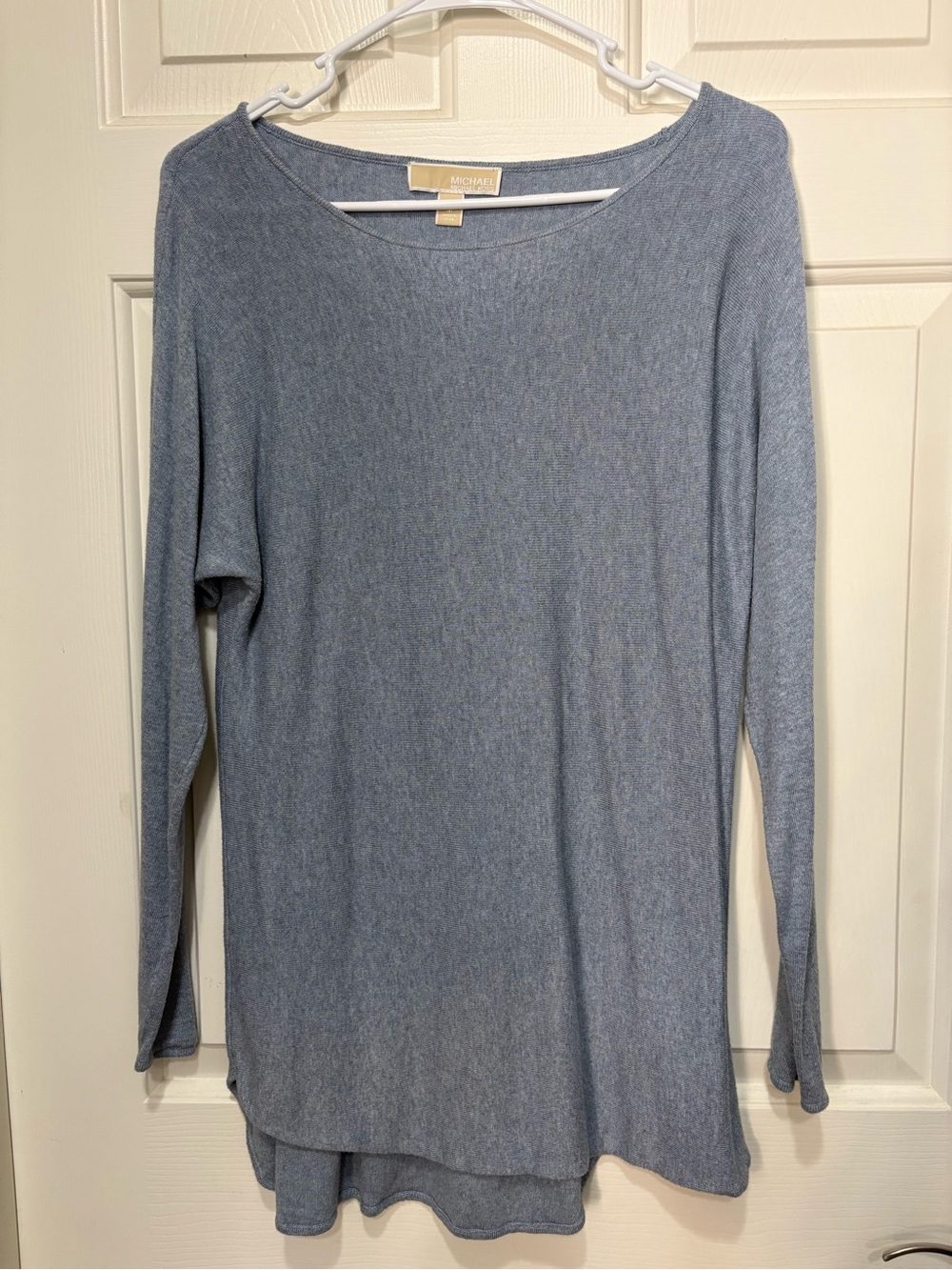 Michael Kors Light Blue Scoop Neck Long Sleeve Sweater